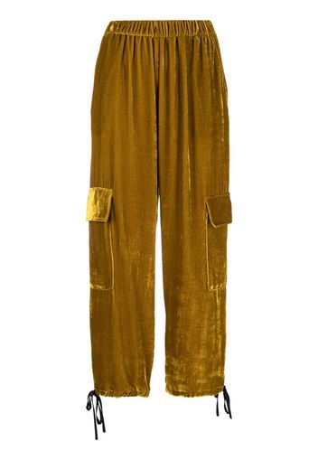 Erika Cavallini Aurora velvet-effect trousers - Giallo