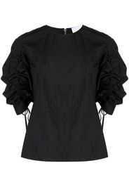 Erika Cavallini gathered-sleeve detail blouse - Nero