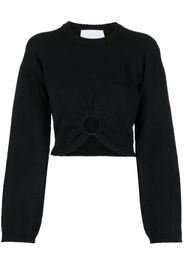 Erika Cavallini ring-detail cropped jumper - Nero