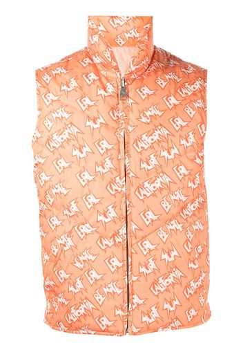 ERL Gilet imbottito con stampa - Arancione