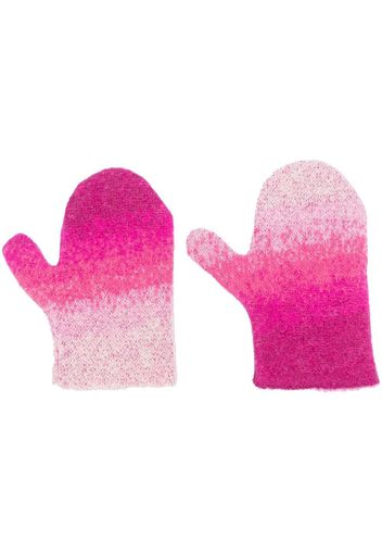 ERL ombré-effect knitted mittens - Rosa