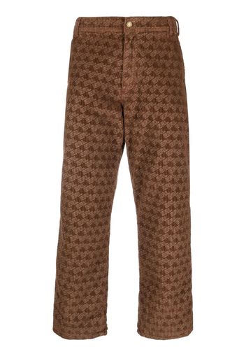 ERL graphic-print corduroy trousers - Marrone