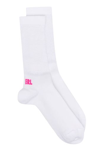 ERL logo-print socks - Bianco