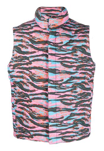 ERL printed quilted puffer gilet - Rosa