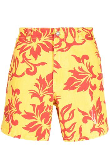 ERL graphic-print knee-length shorts - Giallo