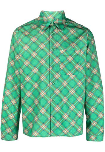 ERL check-pattern corduroy shirt - Verde