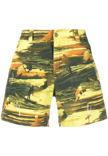 ERL graphic-print cotton bermuda shorts - Giallo