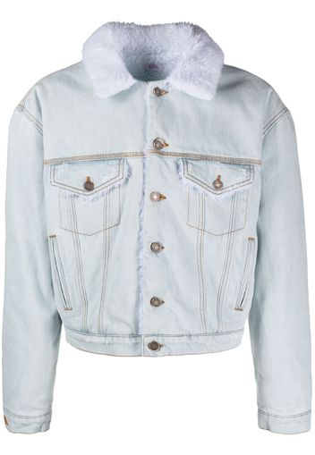 ERL faux-fur collar denim jacket - Blu