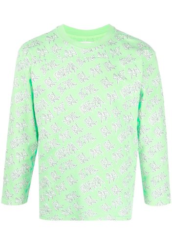 ERL logo-print long-sleeved T-shirt - Verde