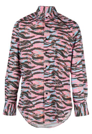 ERL camouflage tiger-print cotton shirt - Rosa