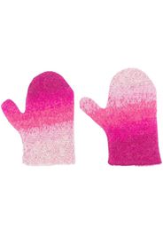 ERL ombré-effect knitted mittens - Rosa