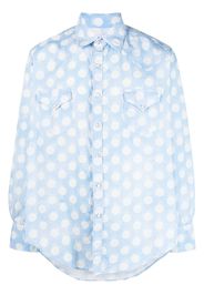 ERL polka-dot print cotton shirt - Blu