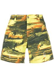 ERL graphic-print cotton bermuda shorts - Giallo