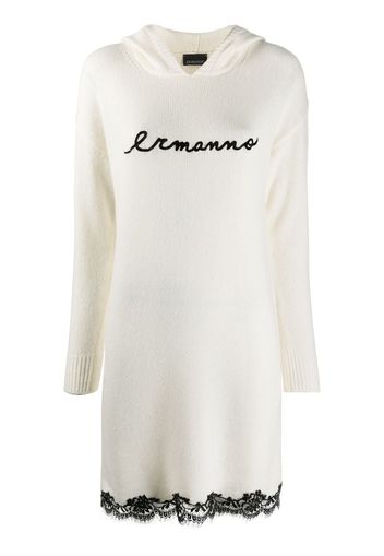 contrast logo knitted dress