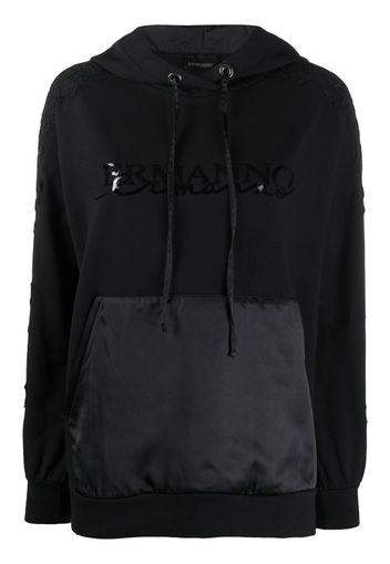 contrast-panel logo hoodie