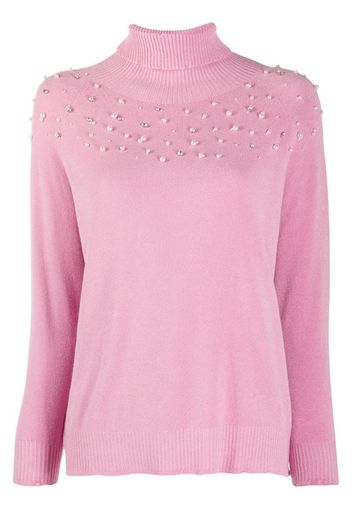 embellished roll-neck jumper