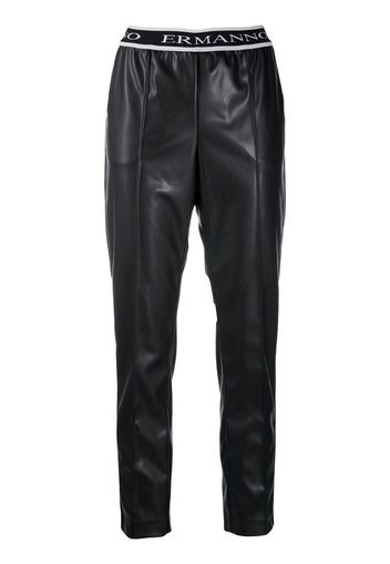 logo waistband tapered trousers