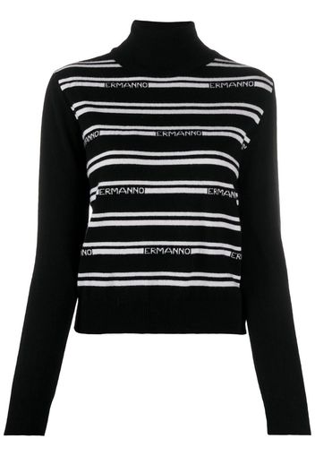 logo intarsia rib-trimmed jumper