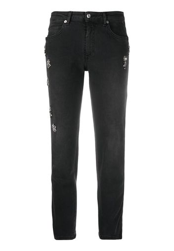 rhinestone straight leg jeans