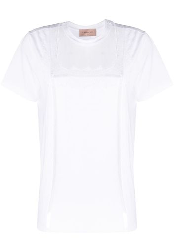 Ermanno Ermanno lace-panelled T-shirt - Bianco