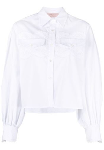 Ermanno Ermanno lace-trim cotton shirt - Bianco