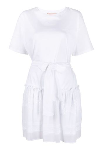 Ermanno Ermanno ruffle-hem t-shirt dress - Bianco