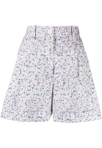 Ermanno Ermanno Shorts a fiori a gamba ampia - Bianco