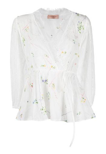 Ermanno Ermanno Blusa a fiori - Bianco