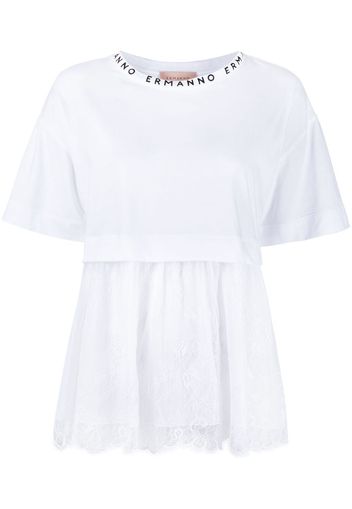 Ermanno Ermanno T-shirt con pizzo - Bianco