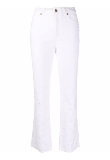 Ermanno Ermanno Pantaloni svasati con ricamo - Bianco