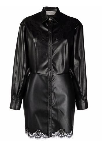 Ermanno Ermanno faux-leather shirt dress - Nero