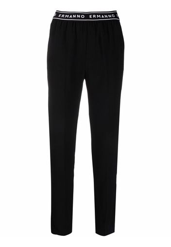 Ermanno Ermanno logo-print slim-fit trousers - Nero