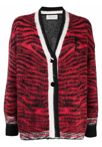 Ermanno Ermanno animal print cardigan - Rosso