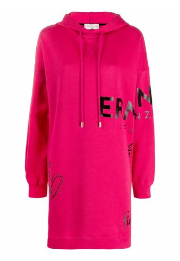 Ermanno Ermanno logo-print hooded dress - Rosa