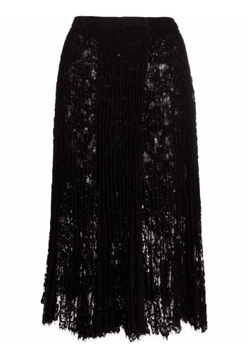 Ermanno Ermanno high-waisted lace midi skirt - Nero