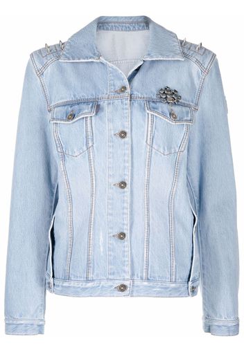 Ermanno Ermanno stud-embellished denim jacket - Blu