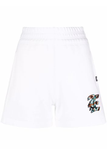 Ermanno Ermanno bead-embellished track shorts - Bianco