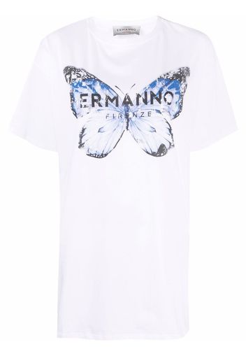 Ermanno Ermanno logo-print oversized T-shirt - Bianco