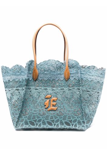 Ermanno Ermanno lace-detail tote bag - Blu