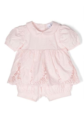 Ermanno Scervino Junior floral-lace cotton babygrow set - Rosa