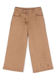 Ermanno Scervino Junior Pantaloni dritti con ricamo - Marrone