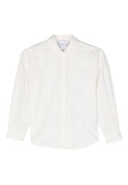 Ermanno Scervino Junior embroidered-detail tonal cotton shirt - Bianco