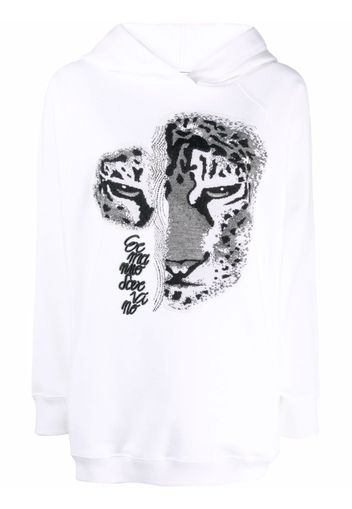 Ermanno Scervino studded graphic-print hoodie - Bianco