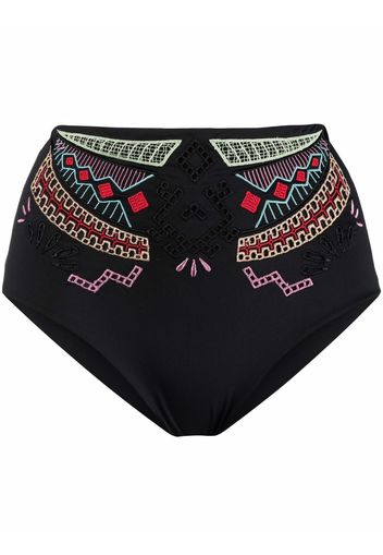 Ermanno Scervino high-waisted embroidered bikini bottom - Nero