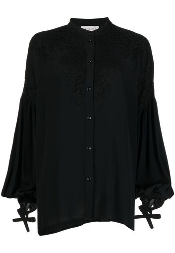 Ermanno Scervino lace-panel long-sleeve blouse - Nero