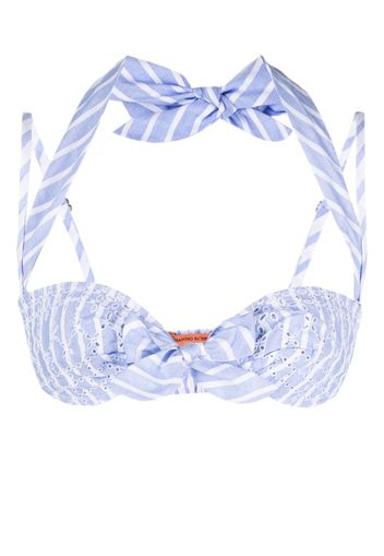 Ermanno Scervino Top bikini in pizzo sangallo - Blu