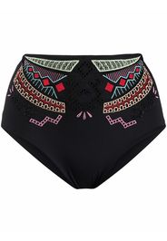 Ermanno Scervino high-waisted embroidered bikini bottom - Nero