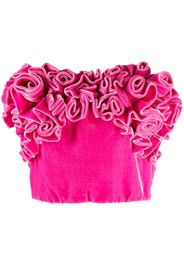 Ermanno Scervino rose-detail strapless corset top - Rosa