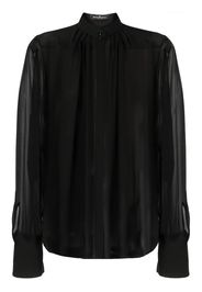 Ermanno Scervino detachable floral appliquée sheer silk blouse - Nero