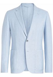 Ermenegildo Zegna mélange-effect single-breasted blazer - Blu